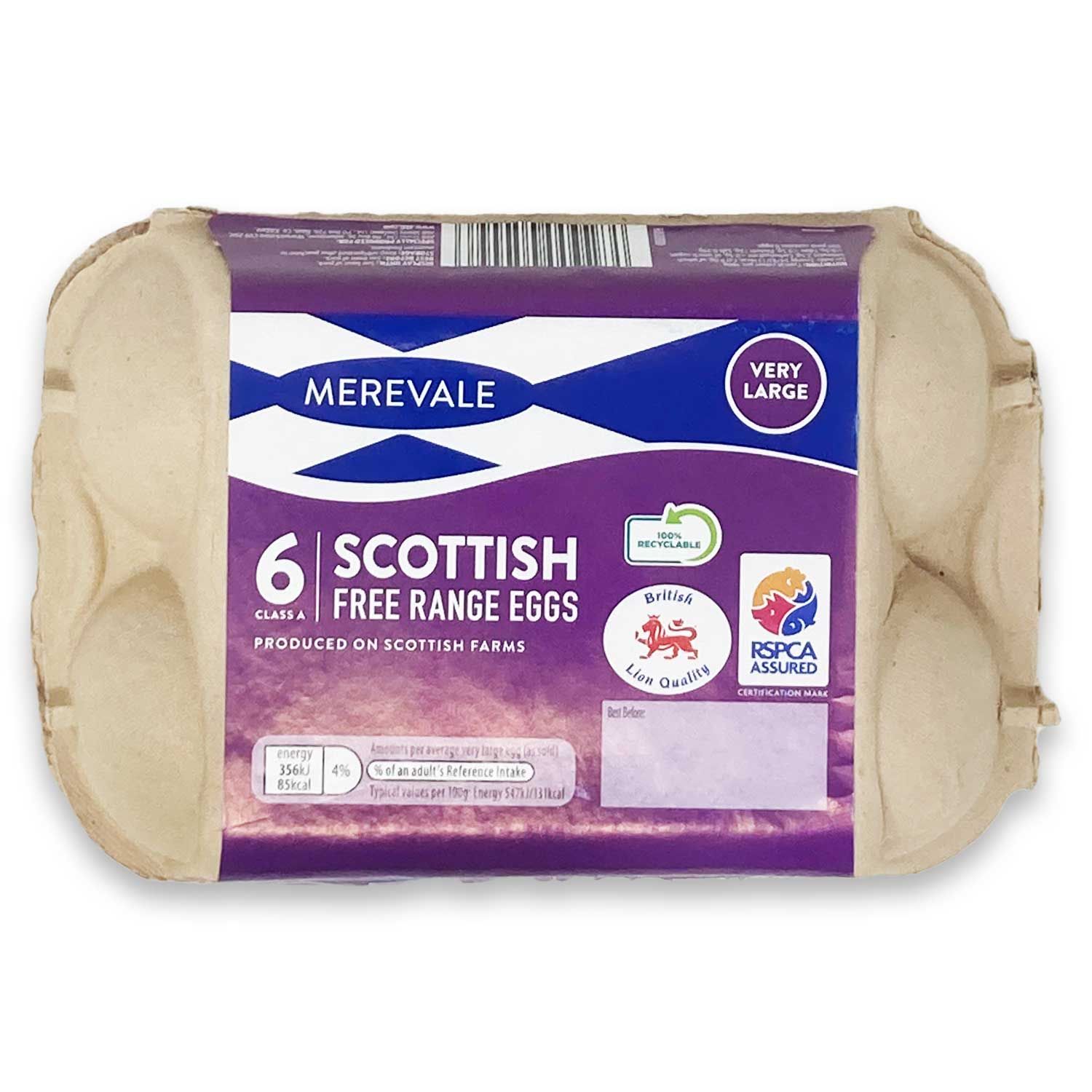 Merevale Very Large Scottish Free Range Eggs 6 Pack