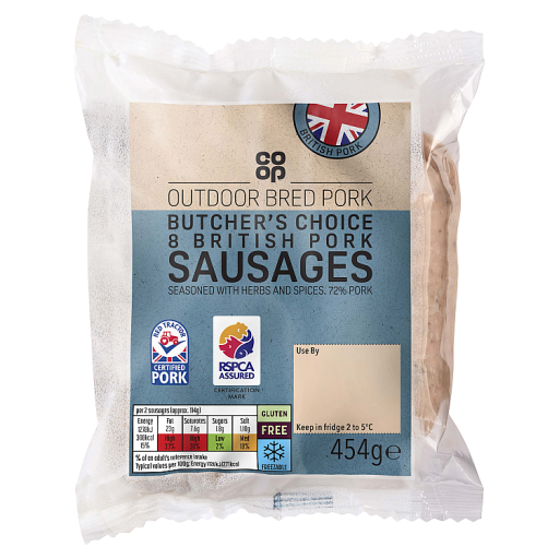 Co-op Butcher's Choice 8 British Pork Sausages