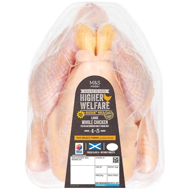 M&S Oakham Gold Large Whole Chicken Typically 1.75kg
