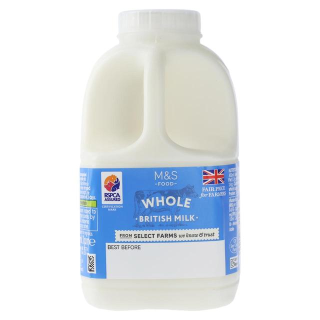 M&S Select Farms British Whole Milk 1 Pint