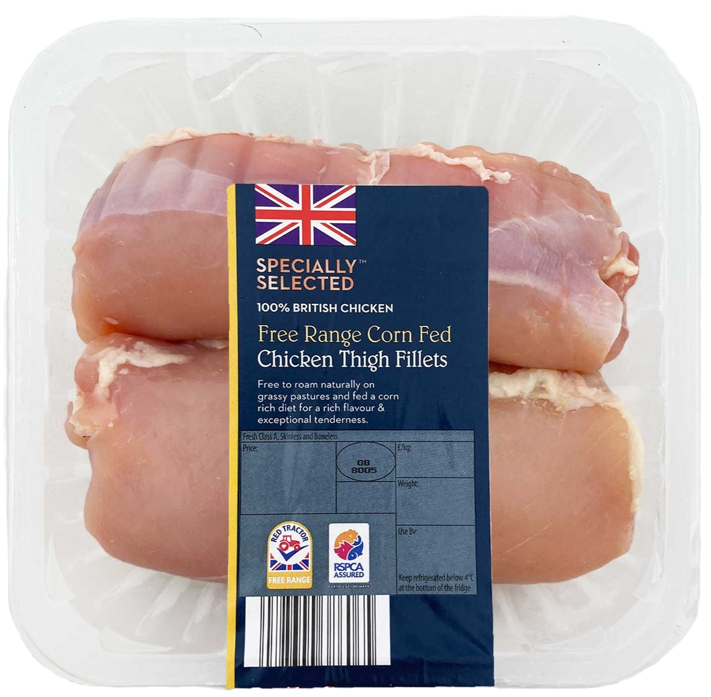 Specially Selected Free Range Corn Fed Chicken Thigh Fillets 375g