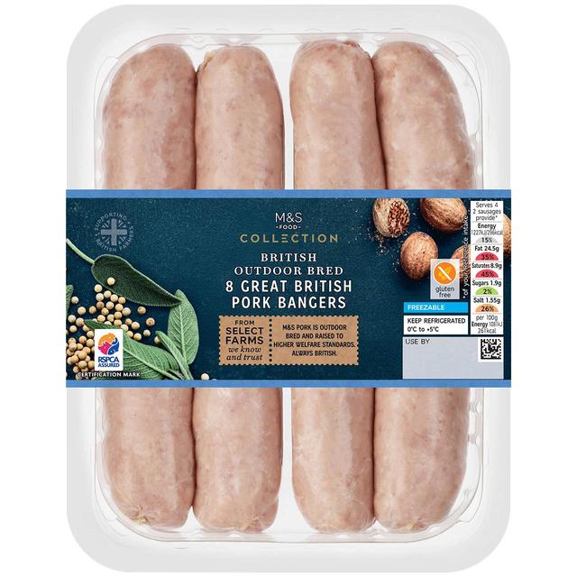 M&S Select Farms British 8 Pork Sausages