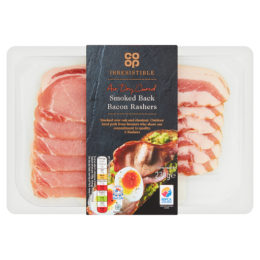 Co-op Irresistible 6 Air Dry Cured Smoked Back Bacon Rashers