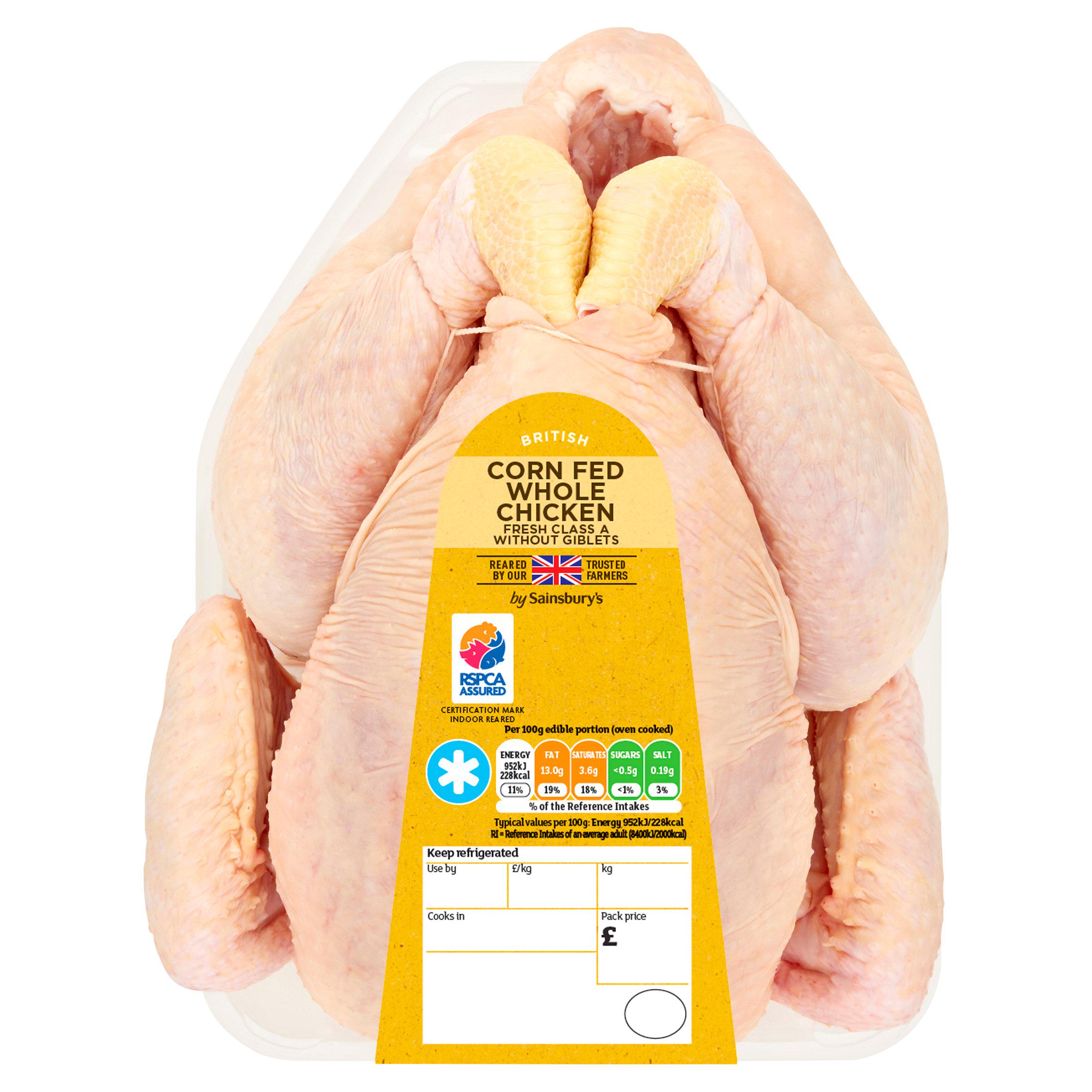 Sainsbury's Corn Fed Whole British Chicken
