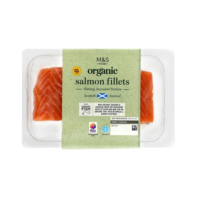 M&S Organic 2 Salmon Fillets 240g