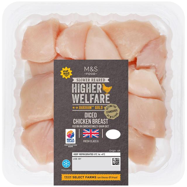 M&S Oakham Gold Diced Chicken Breast 350g