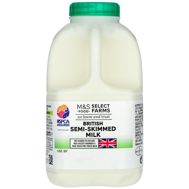 M&S Select Farms British Semi Skimmed Milk 1 Pint