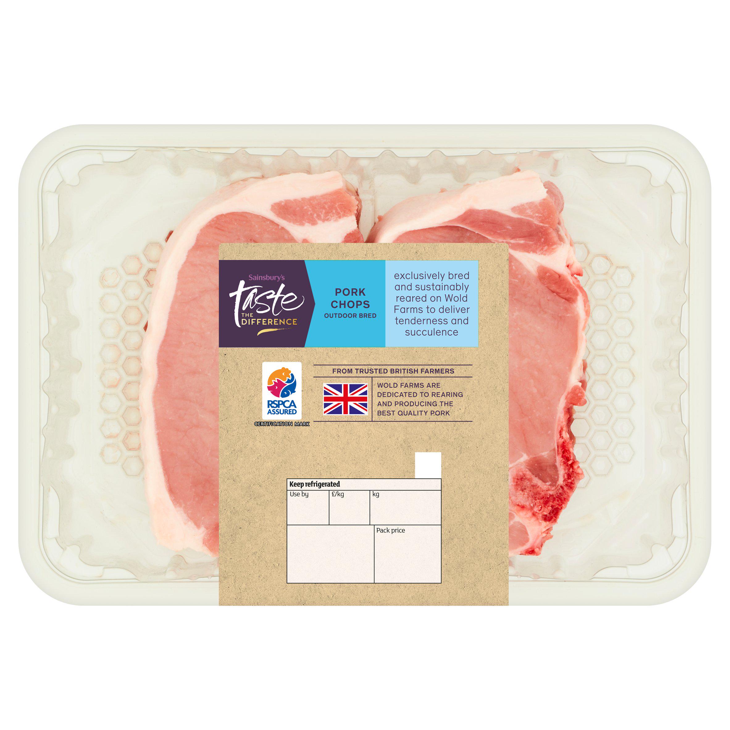 Sainsbury's Outdoor Bred British Pork Chops, Taste the Difference x2