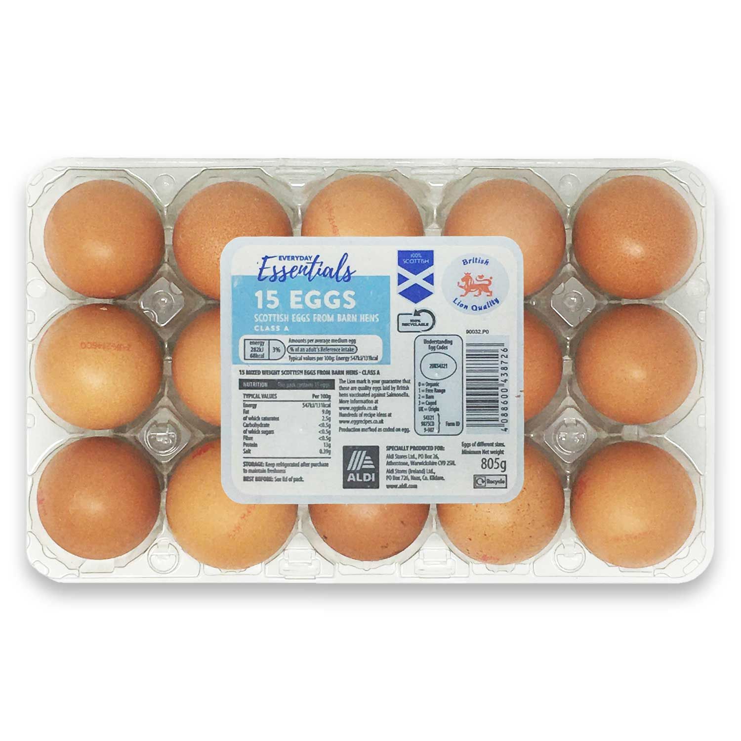 Everyday Essentials Mixed Weight Scottish Eggs From Barn Hens 15 Pack