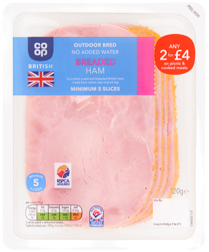Co-op British Outdoor Bred Breaded Ham