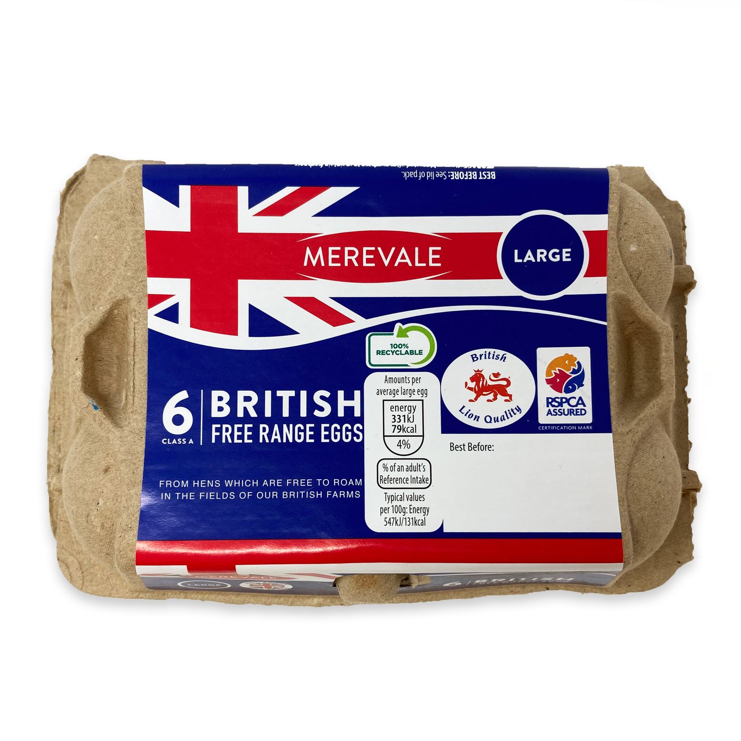 Merevale British Free Range Eggs 6 Pack