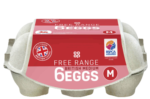Co-op Six Medium Free-Range Eggs