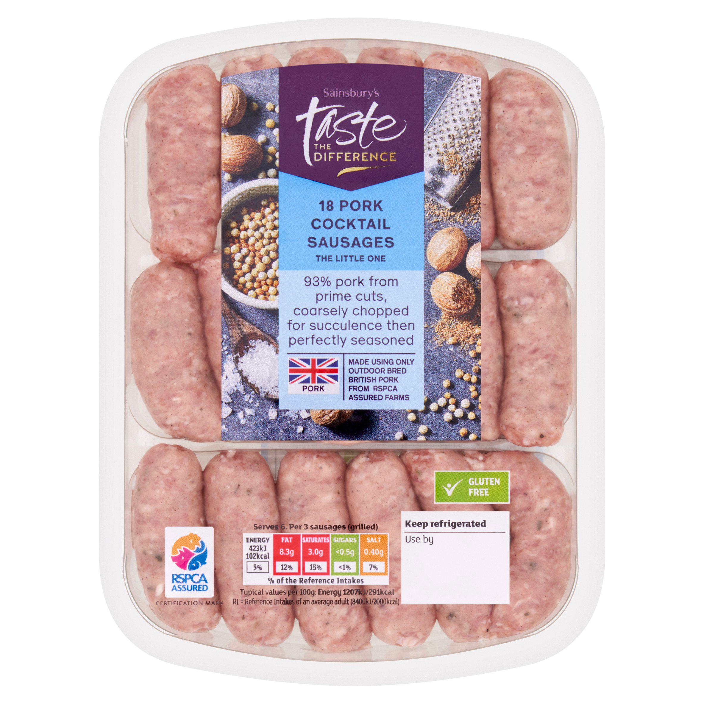 Sainsbury's British Pork Cocktail sausages, Taste the Difference x18 270g