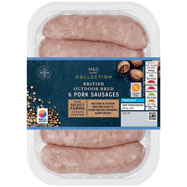 M&S Select Farms British 6 Pork Sausages