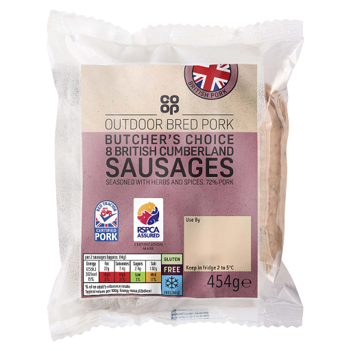 Co-op Outdoor Bred Pork Butcher's Choice 8 British Pork Sausages